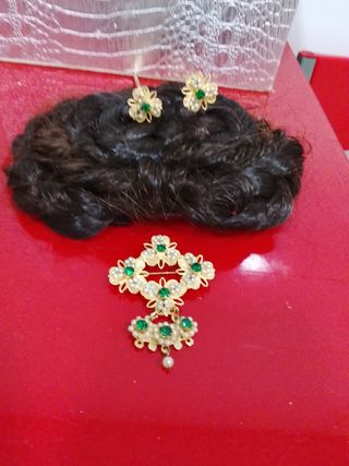 Moño Fallera/Huertana Niña Negro y Dorado