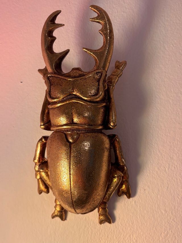 2 figurasDecorativa Escarabajo Dorado Metal