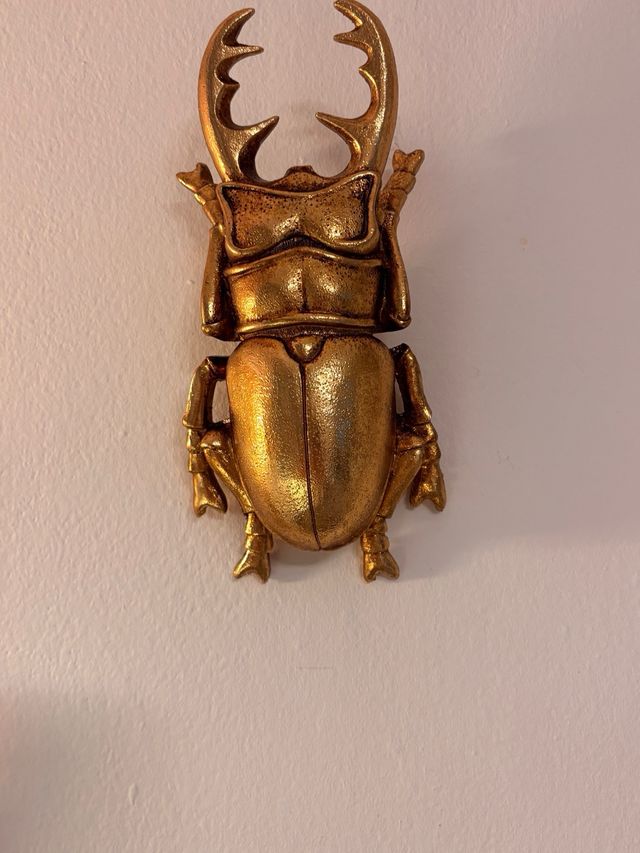 2 figurasDecorativa Escarabajo Dorado Metal