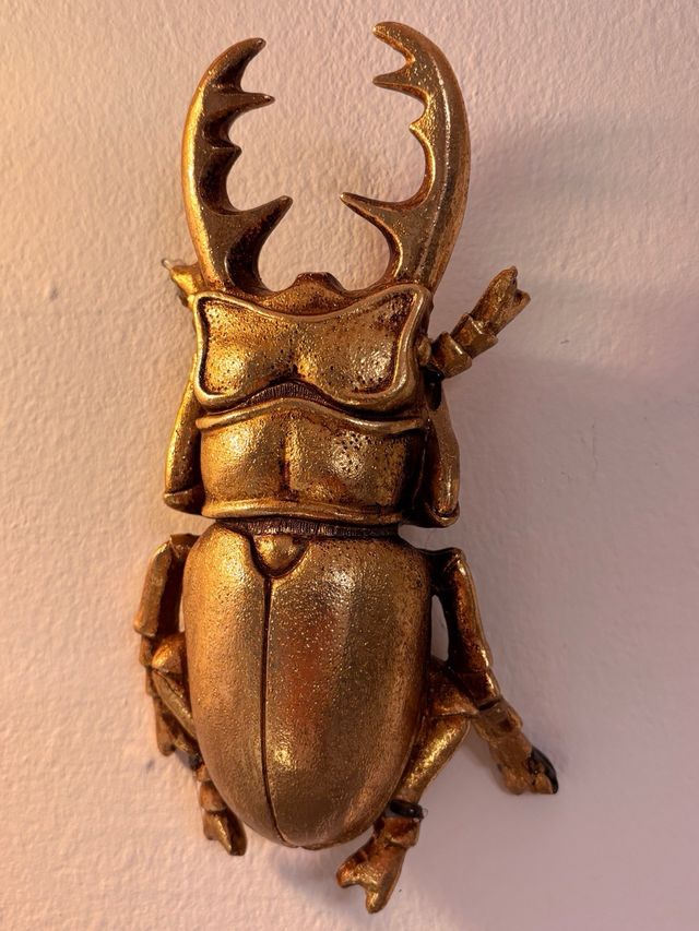 2 figurasDecorativa Escarabajo Dorado Metal