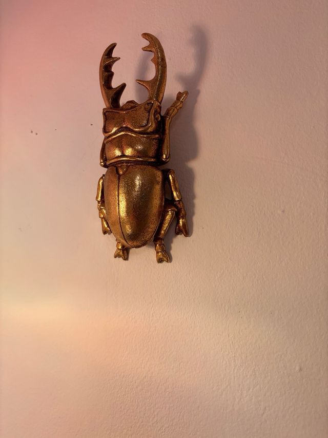 2 figurasDecorativa Escarabajo Dorado Metal