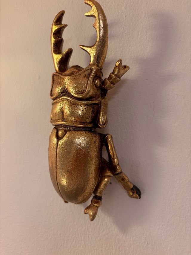 2 figurasDecorativa Escarabajo Dorado Metal