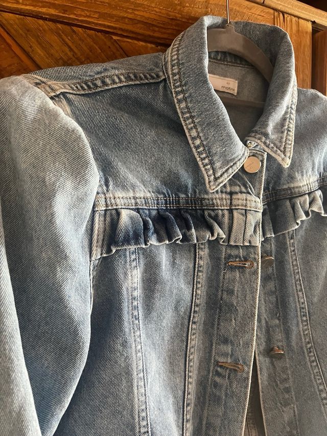 Giacca jeans donna con rouches