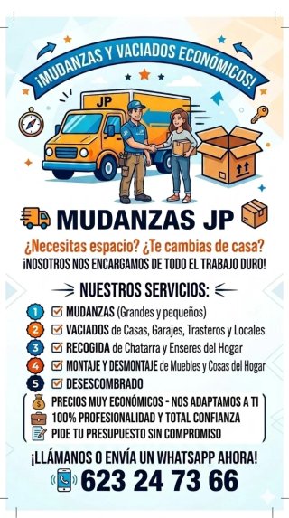 Portes y mudanzas jp 623247366. Economicos