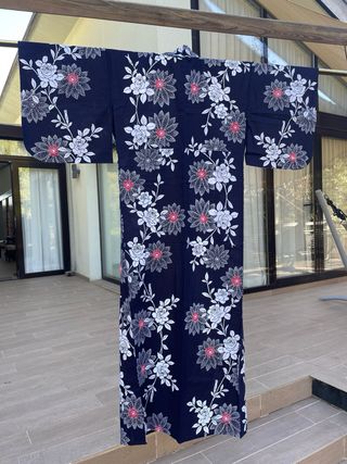 Yukata kimono algodón índigo 