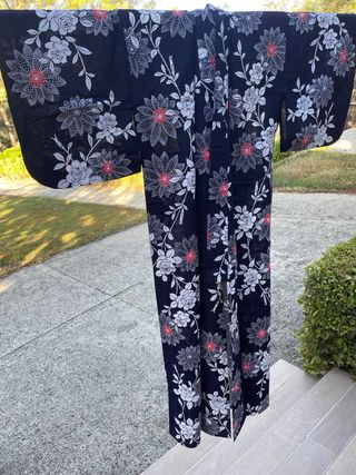 Yukata kimono algodón índigo 