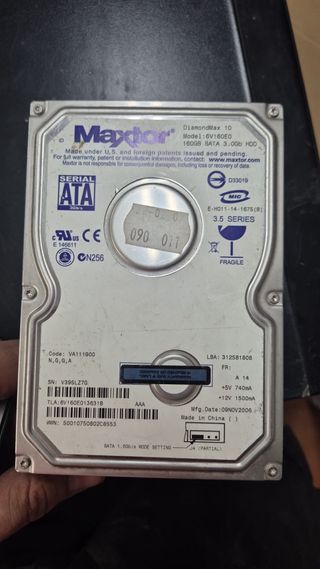 Disco Duro Maxtor DiamondMax 10 160GB SATA