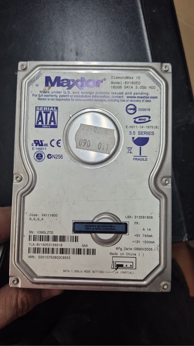 Disco Duro Maxtor DiamondMax 10 160GB SATA
