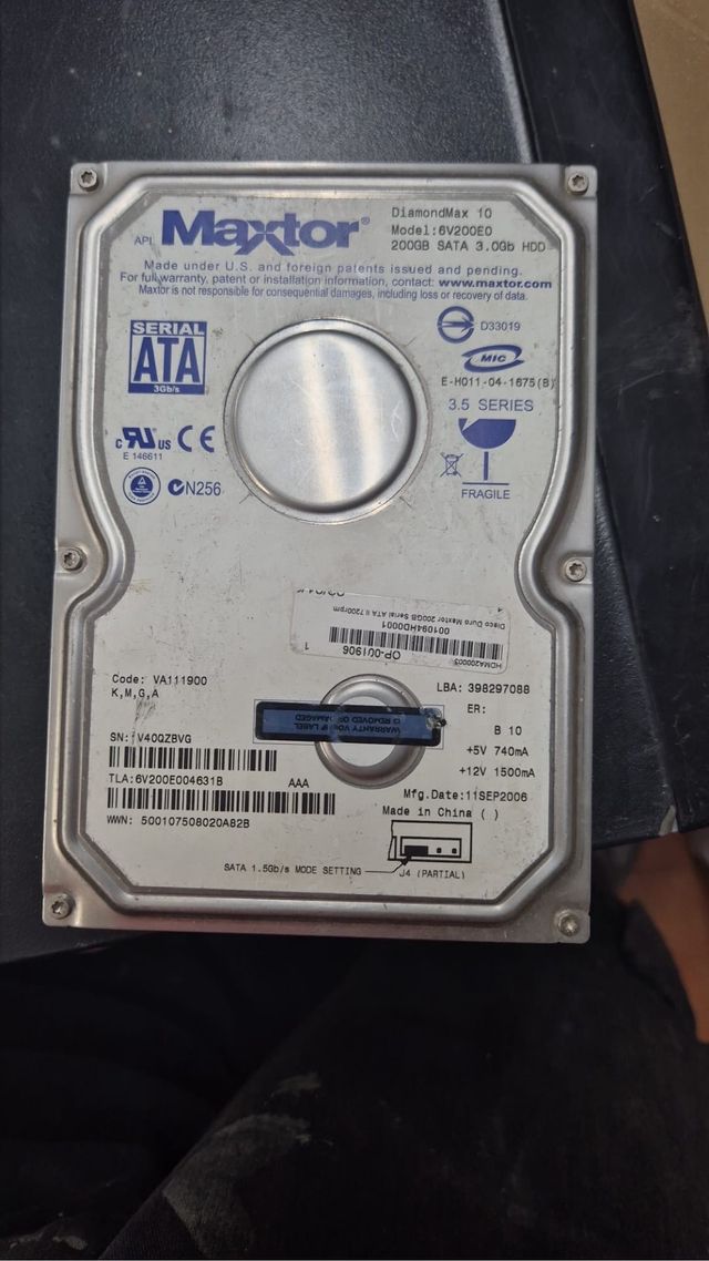 Disco Duro Maxtor DiamondMax 10 200GB SATA