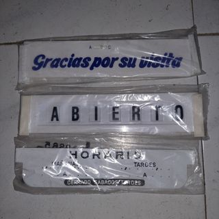 Carteles comercio,abierto cerrado,horario 