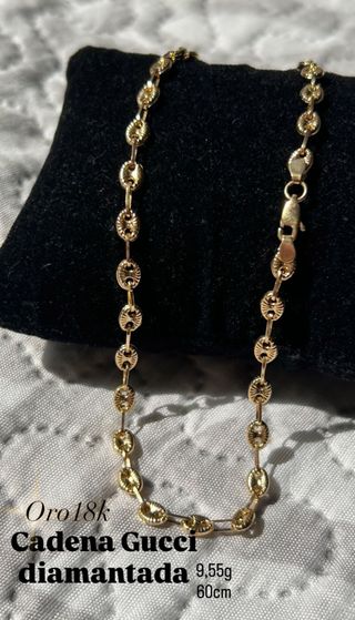 Cadena Gucci Diamantada Oro 18k 60cm