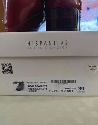 Zapato hispanitas talla 39