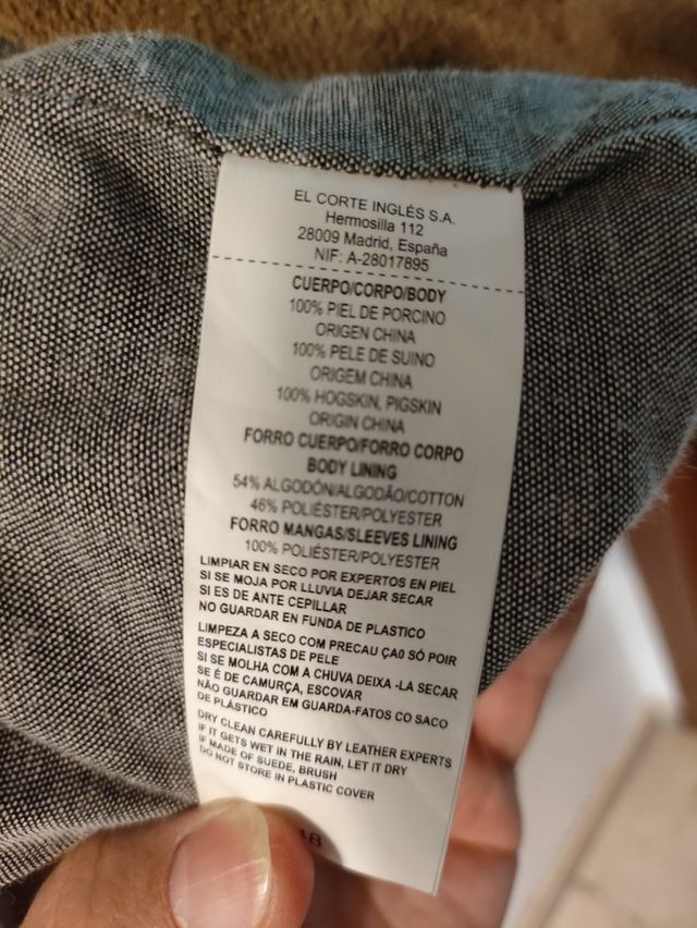 Cazadora Easy Wear ante beige Talla S