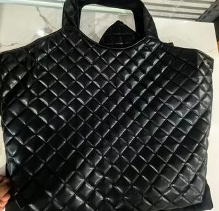 Bolso YSL Negro Grande Acolchado Dorado