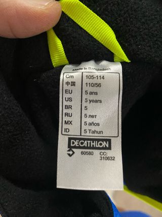 Traje de nieve infantil 5 años