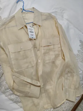 Camisa Zara Beige Talla M