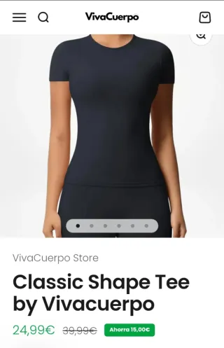 Camiseta moldeadora Viva Cuerpo Negra Talla S