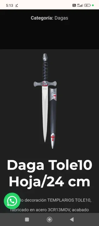 Tole10 24 cm Templarios