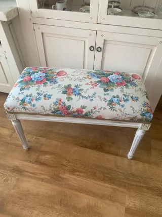 Banco/Pie de cama/ Descalzadora, blanco envejecido