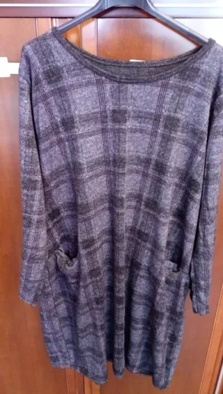 Abito premaman a quadri taglia unica