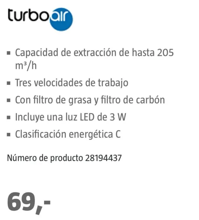 Campana TILLY LUX IX/F/60 Filtrante Inox