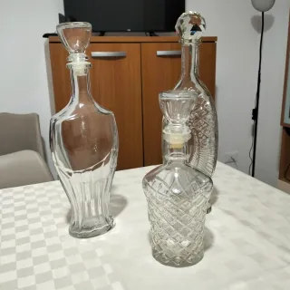 Set 3 Bottiglie Vetro Decorative