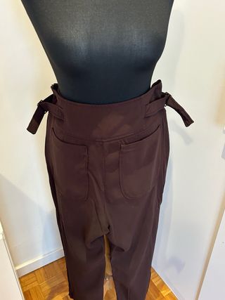 Pantalón Massimo Dutti marrón chocolate
