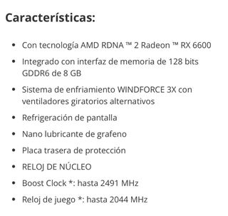 Gigabyte RX 6600 EAGLE Tarjeta Gráfica