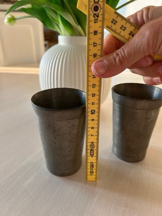 Coppia bicchieri vintage peltro