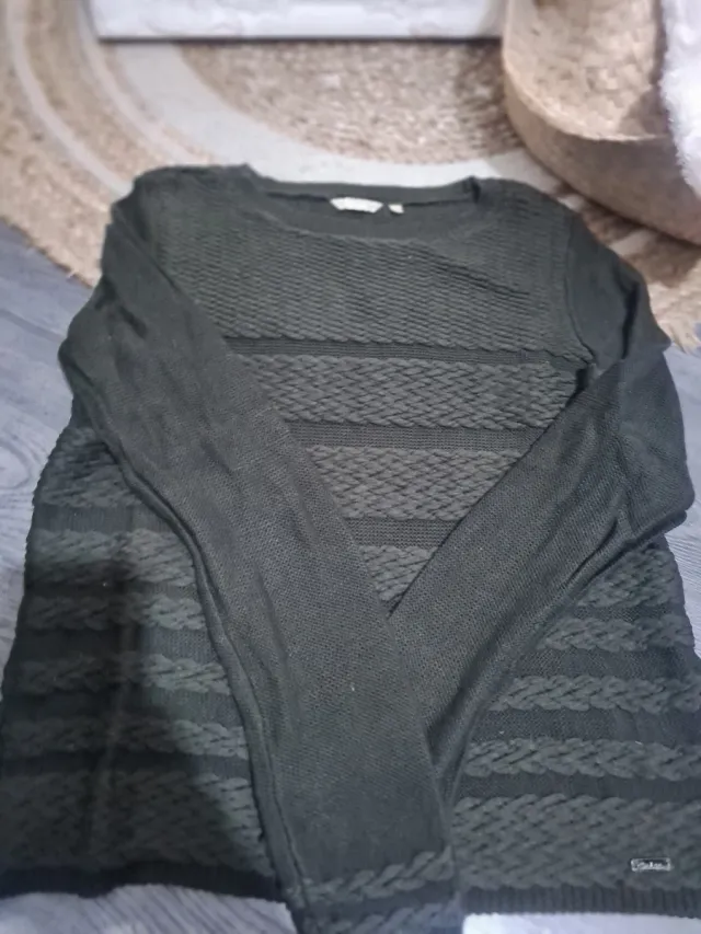 Chaleco de punto verde oliva