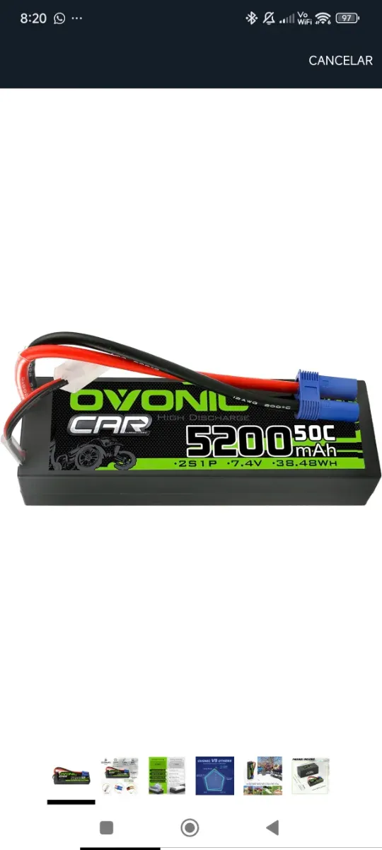 Batería Ovonic RC CAR 5200mAh 50C
