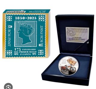 Moneda 10 Euros plata España 2025 Sello Postal