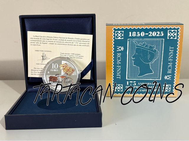Moneda 10 Euros plata España 2025 Sello Postal