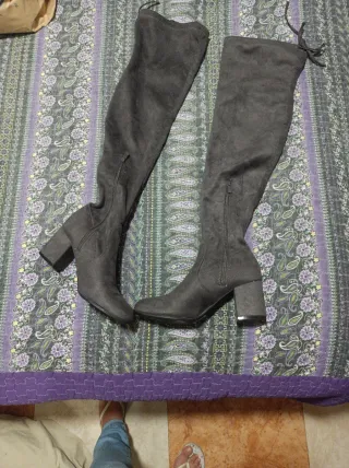 Botas altas grises mujer