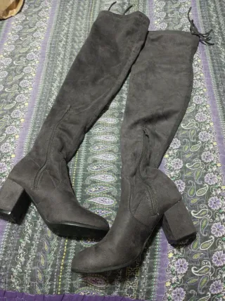 Botas altas grises mujer