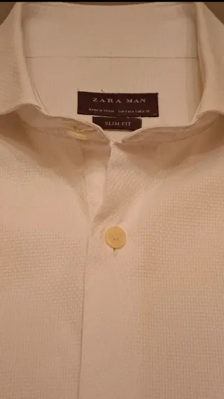 Camisa de vestir Zara blanca