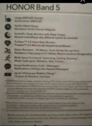 Orologio da polso ORIGINALE Huawei Honor Band 5. Nero