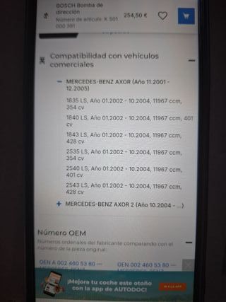 Bomba Dirección Mercedes Unimog  y axor