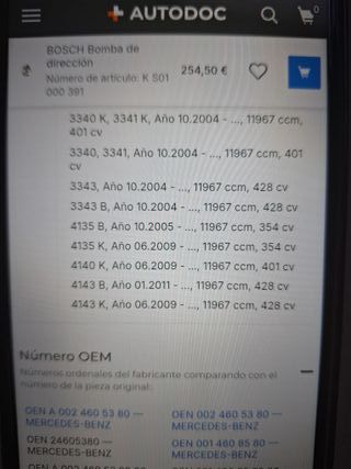 Bomba Dirección Mercedes Unimog  y axor