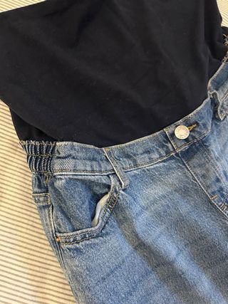 Pantalón vaquero premamá Wide Leg Mango
