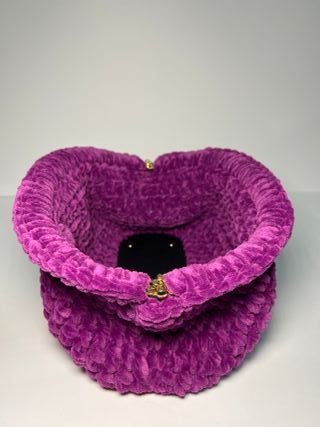 Bolso Clutch Morado Bombón y Punto