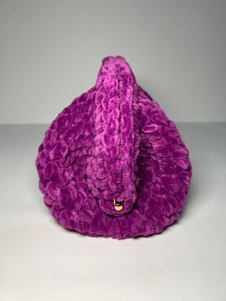 Bolso Clutch Morado Bombón y Punto