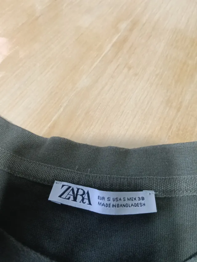 Camiseta Zara Hombre Talla S Verde Oliva