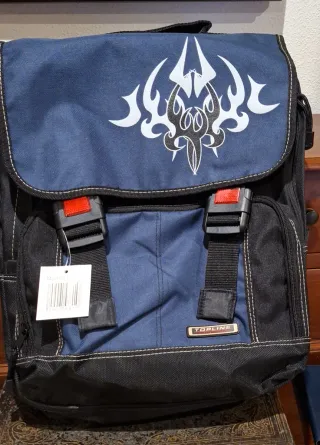 Mochila TOPLINE azul y negra con tribal