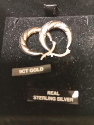 Pendientes Aro Oro 9CT y Plata