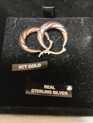 Pendientes Aro Oro 9CT y Plata