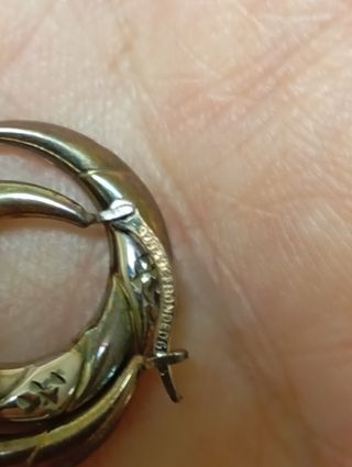 Pendientes Aro Oro 9CT y Plata