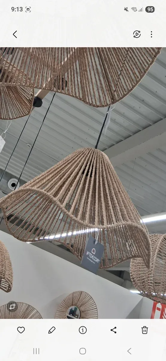 Lâmpada de teto de corda