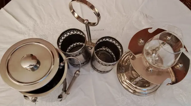 Lote cubitera, botellero y copas licor