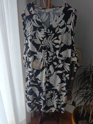 Vestido AM & VITO estampado hojas talla única